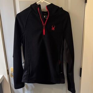 Spyder Black Pullover with Red Zipper hoodie